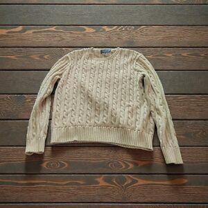 Polo by Ralph Lauren Tan Cable Knit Sweater